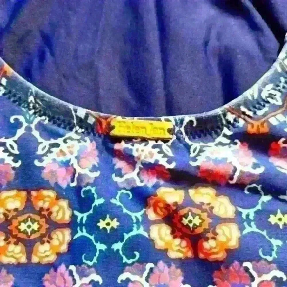 EUC Helen Jon 1 Piece Slimming Swimsuit w/ Blue Geometric Floral Print SZ S - Picture 3 of 5